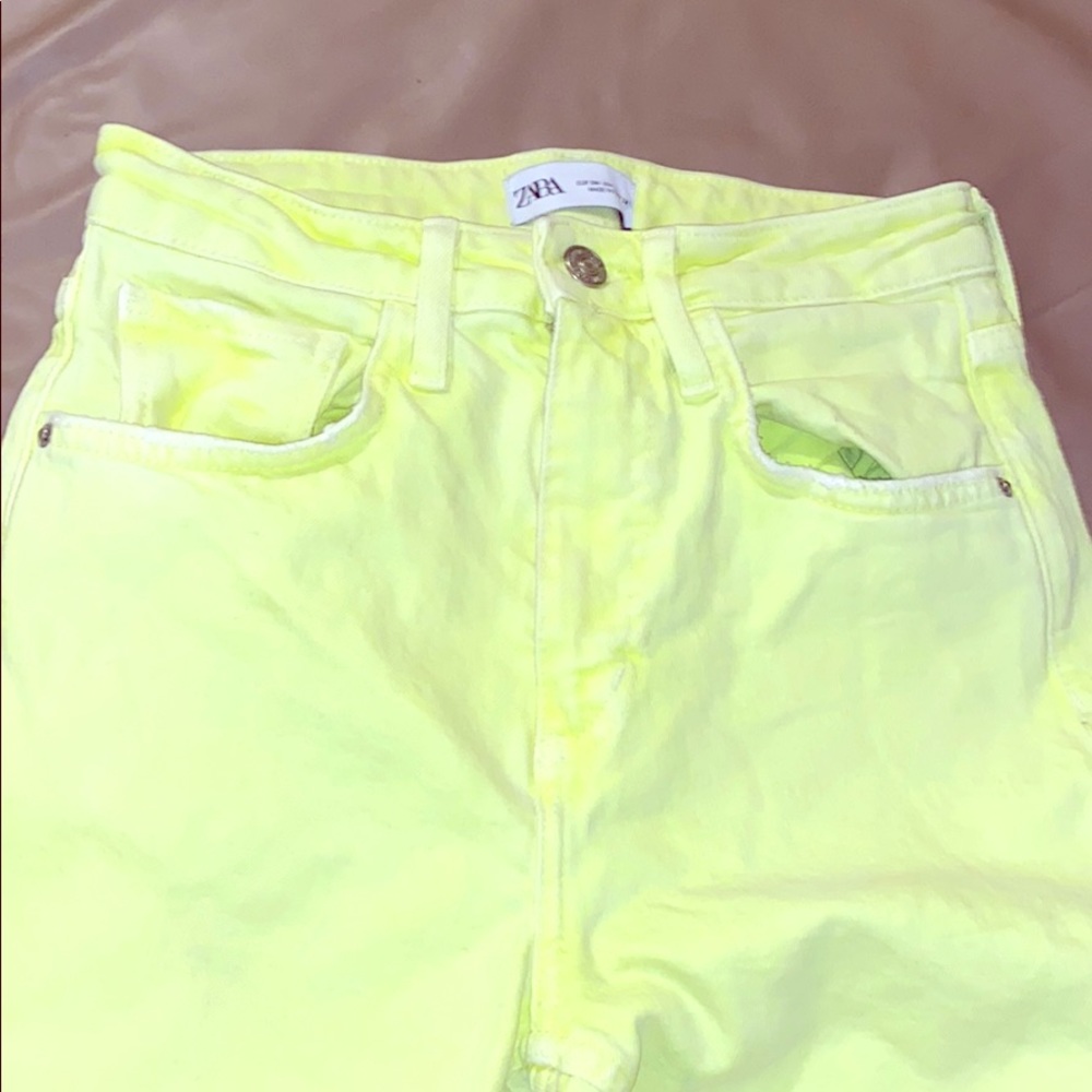 LIME GREEN ZARA PANTS